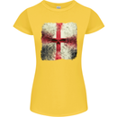 Dissolving England Flag St. George's Skull Womens Petite Cut T-Shirt Yellow