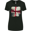 Dissolving England Flag St. George's Skull Womens Wider Cut T-Shirt Black