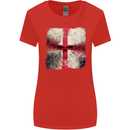 Dissolving England Flag St. George's Skull Womens Wider Cut T-Shirt Red