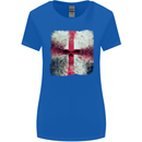 Dissolving England Flag St. George's Skull Womens Wider Cut T-Shirt Royal Blue