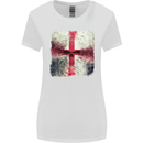 Dissolving England Flag St. George's Skull Womens Wider Cut T-Shirt White