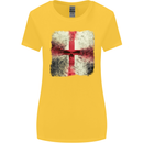 Dissolving England Flag St. George's Skull Womens Wider Cut T-Shirt Yellow