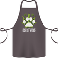 Distracted by Dogs and Weed Funny Drugs Cotton Apron 100% Organic Dark Grey