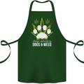 Distracted by Dogs and Weed Funny Drugs Cotton Apron 100% Organic Forest Green