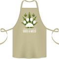 Distracted by Dogs and Weed Funny Drugs Cotton Apron 100% Organic Khaki