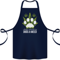 Distracted by Dogs and Weed Funny Drugs Cotton Apron 100% Organic Navy Blue