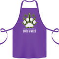 Distracted by Dogs and Weed Funny Drugs Cotton Apron 100% Organic Purple