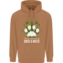 Distracted by Dogs and Weed Funny Drugs Mens 80% Cotton Hoodie Caramel Latte