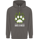 Distracted by Dogs and Weed Funny Drugs Mens 80% Cotton Hoodie Charcoal
