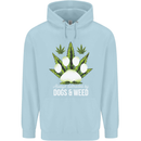 Distracted by Dogs and Weed Funny Drugs Mens 80% Cotton Hoodie Light Blue