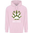 Distracted by Dogs and Weed Funny Drugs Mens 80% Cotton Hoodie Light Pink