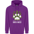 Distracted by Dogs and Weed Funny Drugs Mens 80% Cotton Hoodie Purple