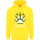 Distracted by Dogs and Weed Funny Drugs Mens 80% Cotton Hoodie Yellow