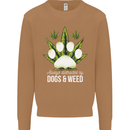 Distracted by Dogs and Weed Funny Drugs Mens Sweatshirt Jumper Caramel Latte