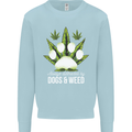 Distracted by Dogs and Weed Funny Drugs Mens Sweatshirt Jumper Light Blue