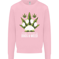 Distracted by Dogs and Weed Funny Drugs Mens Sweatshirt Jumper Light Pink