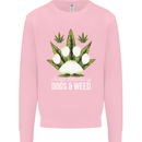 Distracted by Dogs and Weed Funny Drugs Mens Sweatshirt Jumper Light Pink