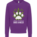 Distracted by Dogs and Weed Funny Drugs Mens Sweatshirt Jumper Purple