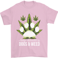 Distracted by Dogs and Weed Funny Drugs Mens T-Shirt Cotton Gildan Light Pink