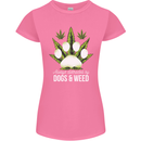 Distracted by Dogs and Weed Funny Drugs Womens Petite Cut T-Shirt Azalea