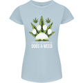 Distracted by Dogs and Weed Funny Drugs Womens Petite Cut T-Shirt Light Blue