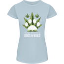 Distracted by Dogs and Weed Funny Drugs Womens Petite Cut T-Shirt Light Blue