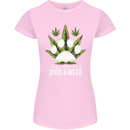 Distracted by Dogs and Weed Funny Drugs Womens Petite Cut T-Shirt Light Pink