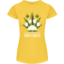 Distracted by Dogs and Weed Funny Drugs Womens Petite Cut T-Shirt Yellow