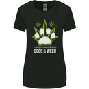 Distracted by Dogs and Weed Funny Drugs Womens Wider Cut T-Shirt Black