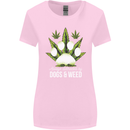 Distracted by Dogs and Weed Funny Drugs Womens Wider Cut T-Shirt Light Pink