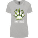 Distracted by Dogs and Weed Funny Drugs Womens Wider Cut T-Shirt Sports Grey