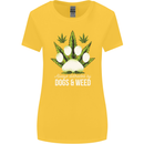 Distracted by Dogs and Weed Funny Drugs Womens Wider Cut T-Shirt Yellow
