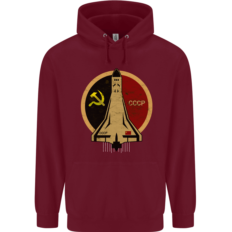 Distressed CCCP Shuttle Childrens Kids Hoodie Maroon