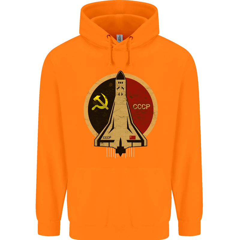 Distressed CCCP Shuttle Childrens Kids Hoodie Orange