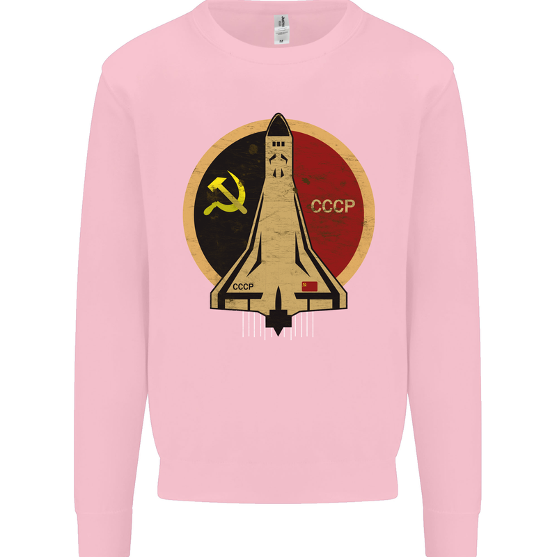 Distressed CCCP Shuttle Kids Sweatshirt Jumper Light Pink