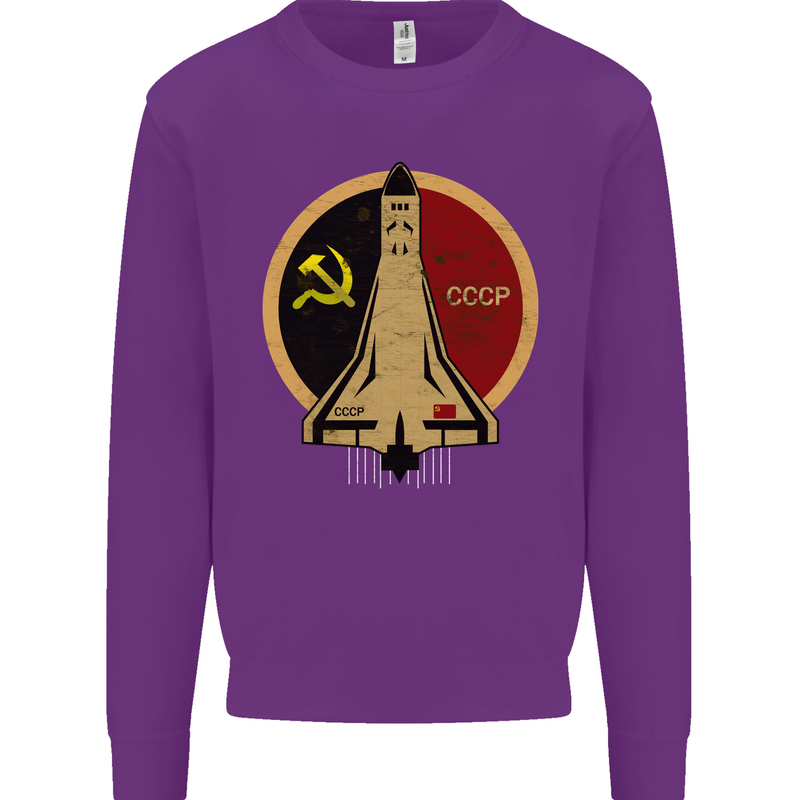 Distressed CCCP Shuttle Kids Sweatshirt Jumper Purple