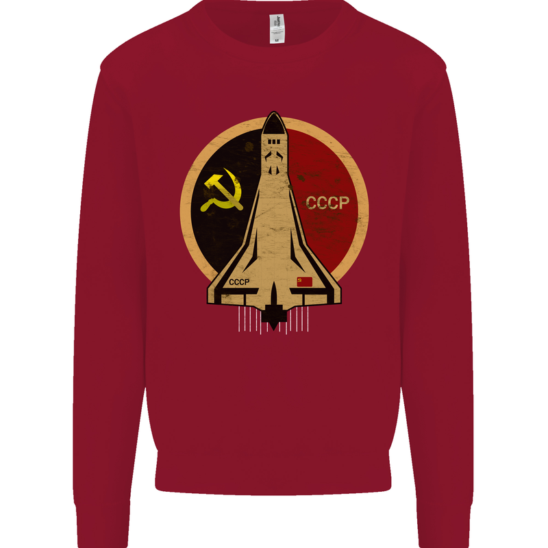Distressed CCCP Shuttle Kids Sweatshirt Jumper Red