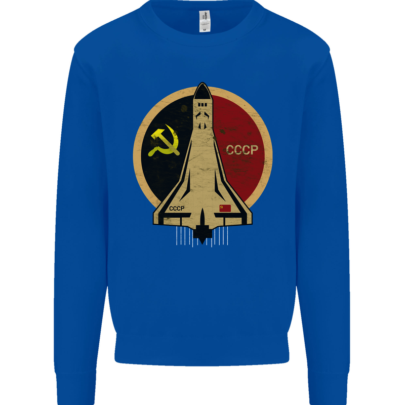Distressed CCCP Shuttle Kids Sweatshirt Jumper Royal Blue