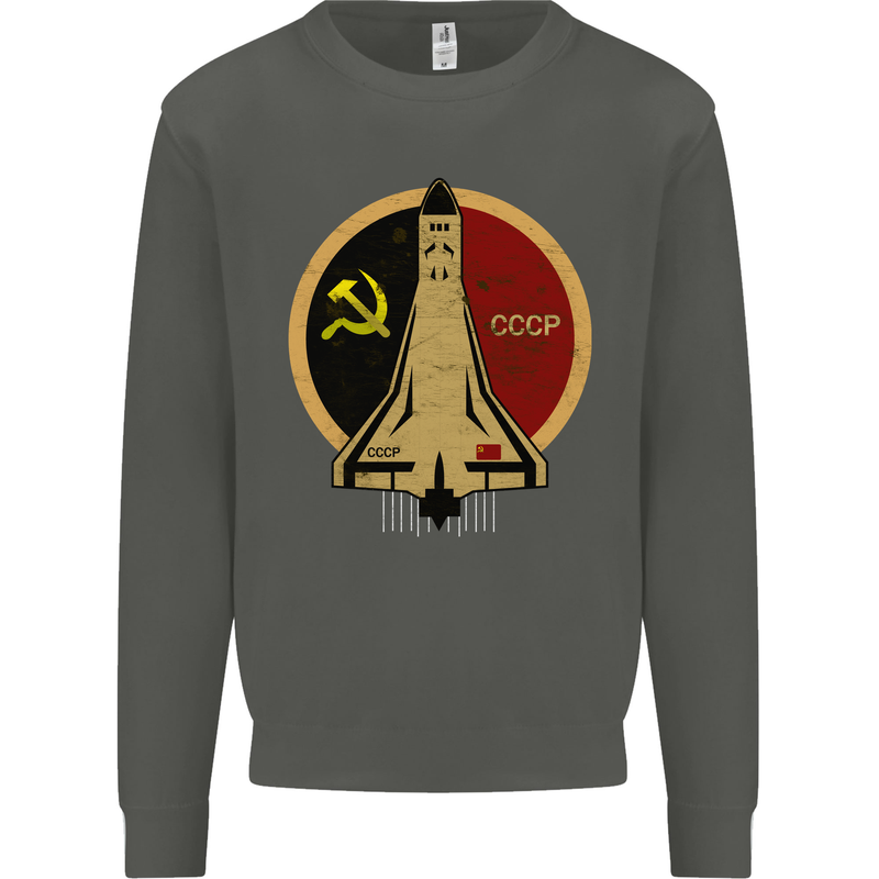 Distressed CCCP Shuttle Kids Sweatshirt Jumper Storm Grey