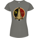 Distressed CCCP Shuttle Womens Petite Cut T-Shirt Charcoal