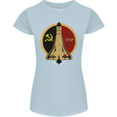 Distressed CCCP Shuttle Womens Petite Cut T-Shirt Light Blue