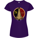 Distressed CCCP Shuttle Womens Petite Cut T-Shirt Purple