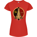 Distressed CCCP Shuttle Womens Petite Cut T-Shirt Red