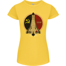 Distressed CCCP Shuttle Womens Petite Cut T-Shirt Yellow