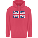 Distressed Union Jack Flag Great Britain Childrens Kids Hoodie Heliconia