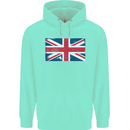 Distressed Union Jack Flag Great Britain Childrens Kids Hoodie Peppermint