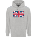 Distressed Union Jack Flag Great Britain Childrens Kids Hoodie Sports Grey