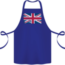 Distressed Union Jack Flag Great Britain Cotton Apron 100% Organic Royal Blue