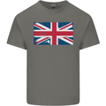 Distressed Union Jack Flag Great Britain Kids T-Shirt Childrens Charcoal