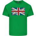 Distressed Union Jack Flag Great Britain Kids T-Shirt Childrens Irish Green